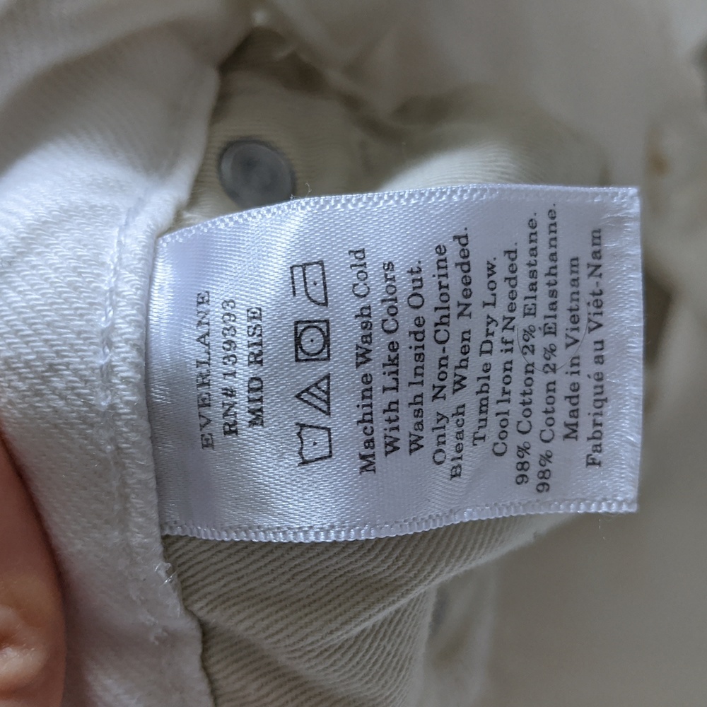 Everlane The Mid Rise Skinny Jean - Size 27, Color: Bone - Picture 4 of 5